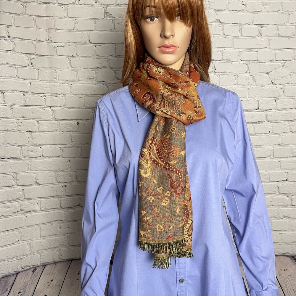 Paisley Viscose Brown Scarf